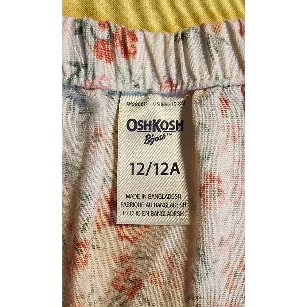 OshKosh Bgosh Linen‎ Blend Floral One Piece Jumpsuit Size 12